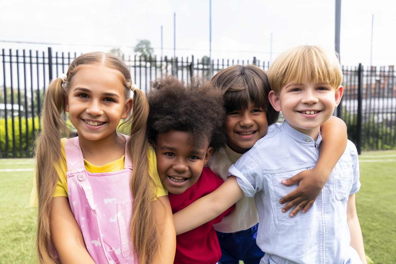 Group of diverse kids